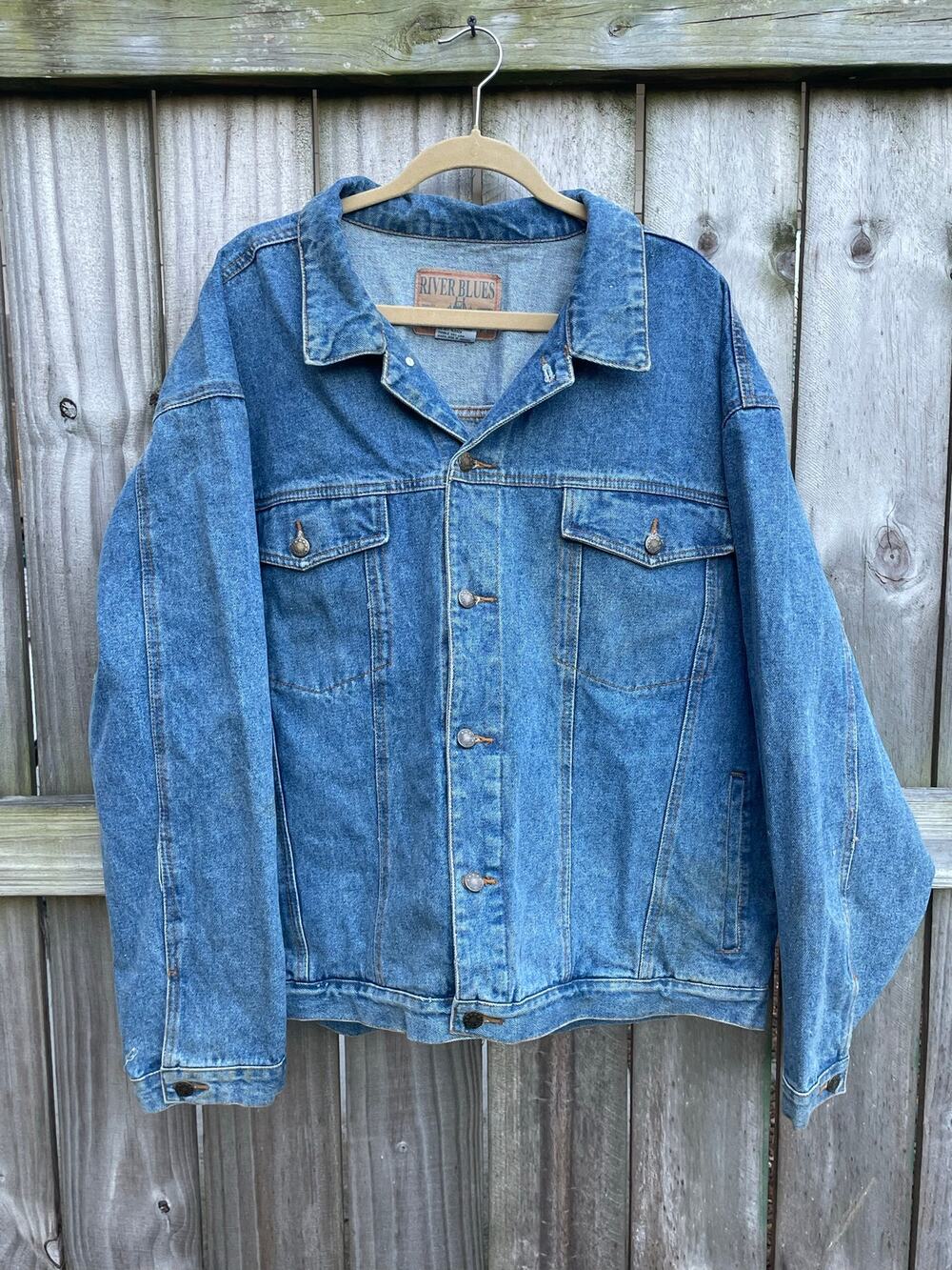 River Blues Mississippi Denim Trucker Jacket 3XL Blue Cotton Button Front